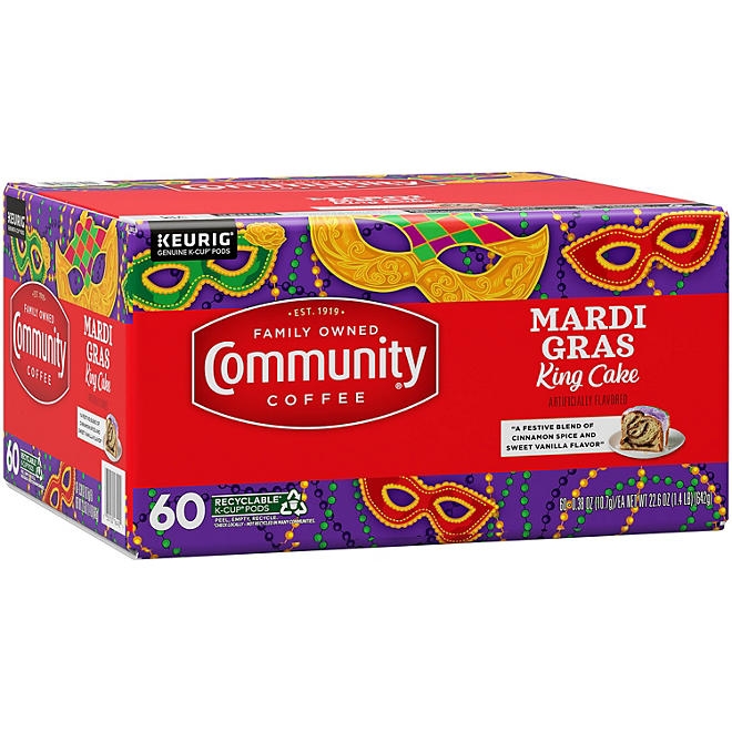 Community Coffee Medium Roast Coffee Pods, Mardi Gras King Cake, 60 ct. - Image 6