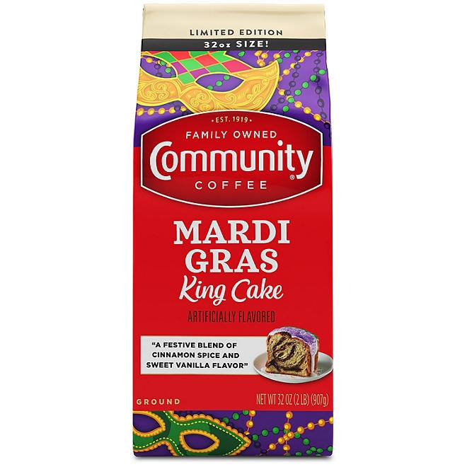 Community Coffee Ground Coffee, Mardi Gras King Cake, 32 oz. - Image 2