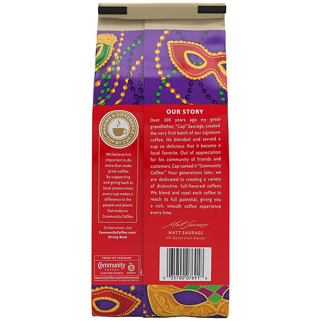 Community Coffee Ground Coffee, Mardi Gras King Cake, 32 oz. - Image 4