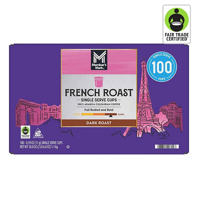 Member's Mark Dark Roast Coffee Pods, French, 100 ct. - Image 2