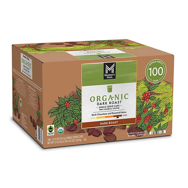 Member's Mark Organic Dark Roast Coffee Pods, 100 ct. - Image 2