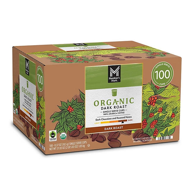 Member's Mark Organic Dark Roast Coffee Pods, 100 ct. - Image 4
