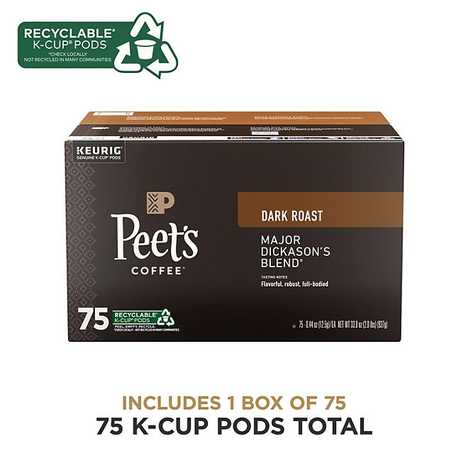 Peet's Coffee Dark Roast K-cup Pods, Major Dickason's Blend, 75 ct . - Image 3