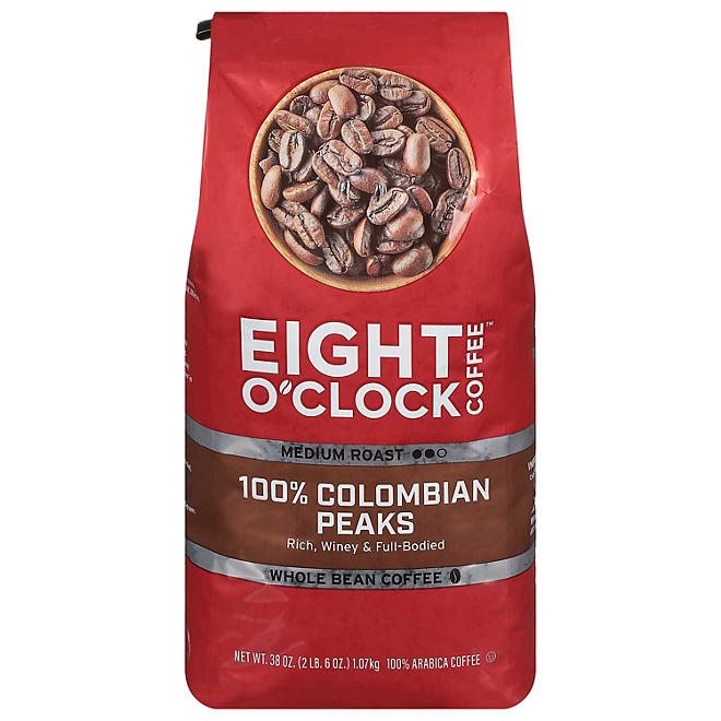 Eight O'Clock Medium Roast Whole Bean Coffee, 100% Colombian Peaks 38 oz. - Image 2