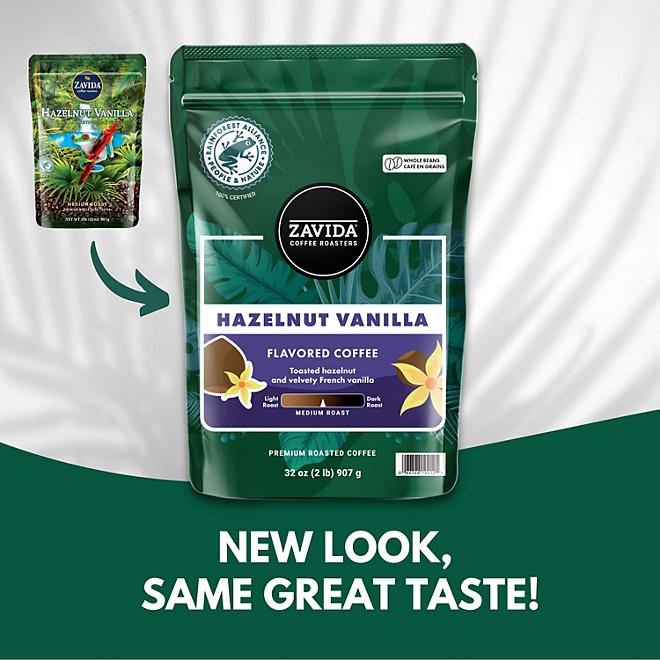 Zavida Coffee Whole Bean Coffee, Hazelnut Vanilla, 32 oz. - Image 5