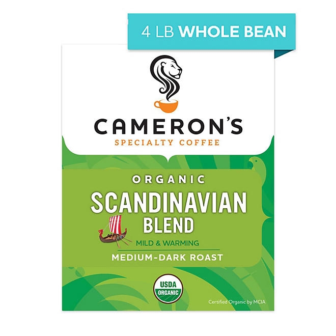 Cameron's Organic Whole Bean Coffee, Scandinavian Blend 64 oz. - Image 3