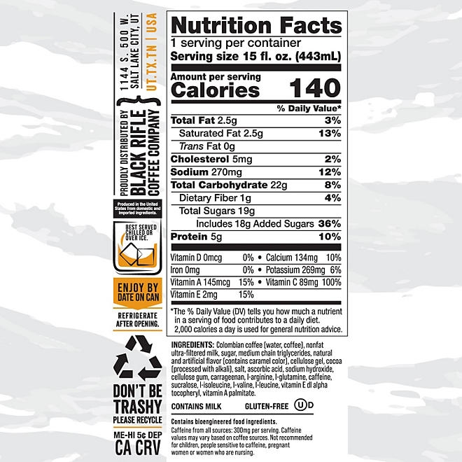 Black Rifle Coffee Company Espresso Caramel Vanilla 300 15 fl. oz., 12 pk. - Image 3