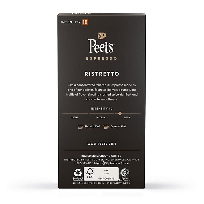 Peet's Coffee Ristretto Intensity 10 Dark Roast Coffee Pods, 50 ct. - Image 3