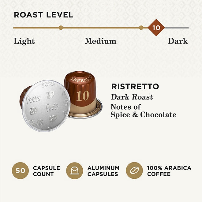 Peet's Coffee Ristretto Intensity 10 Dark Roast Coffee Pods, 50 ct. - Image 5