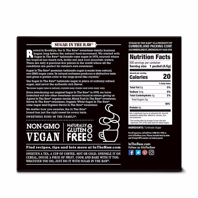 Sugar in the Raw Turbinado Cane Sugar Packets, 500 ct. - Image 4