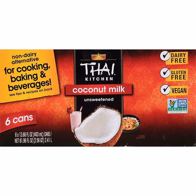 Thai Kitchen Unsweetened Coconut Milk 13.66 fl. oz. cans, 6 pk. - Image 2