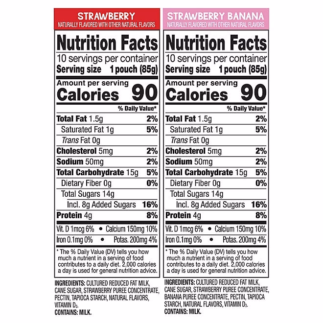 GoGo Squeez Yogurtz Strawberry and Strawberry Banana, 3 oz., 20 ct. - Image 3