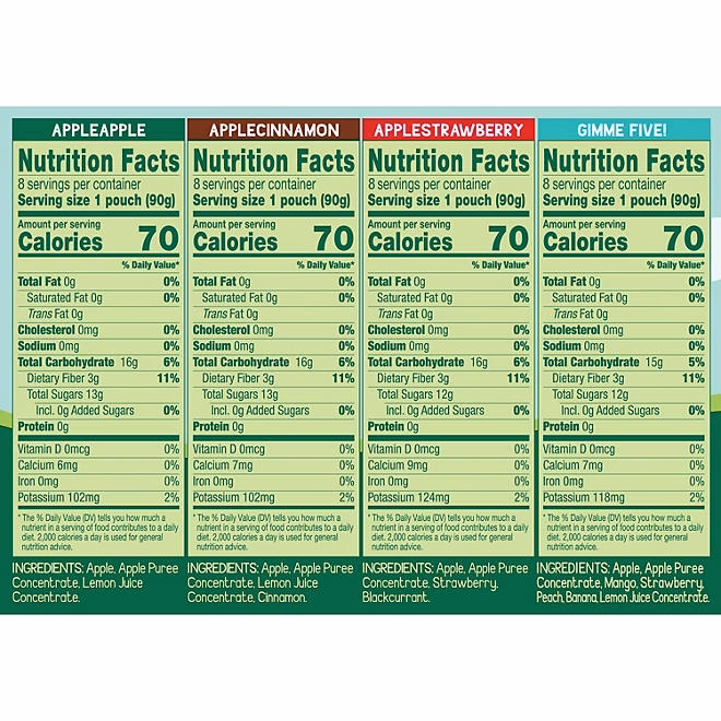 GoGo SqueeZ Applesauce, Apple, Cinnamon, Strawberry and GIMME Five, 3.2 oz., 32 ct. - Image 3