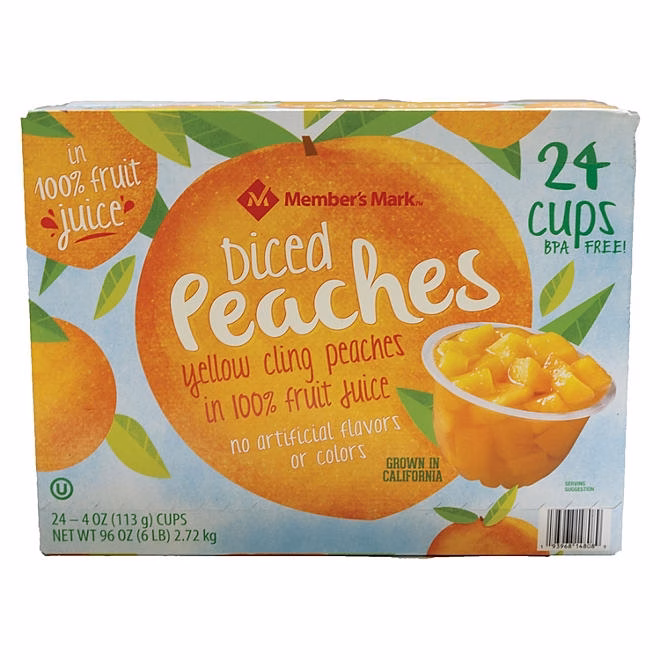 Member's Mark Diced Peach Cups, 4 oz., 24 ct. - Image 2