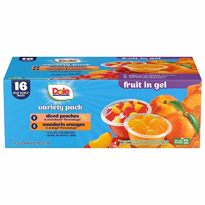 Dole Fruit Bowls in Gel Variety Pack 4.3 oz., 16 pk. - Image 2