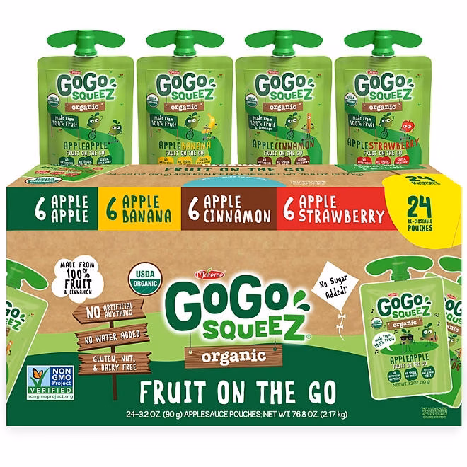 GoGo SqueeZ Organic Variety Pack, 3.2 oz., 24 ct. - Image 2