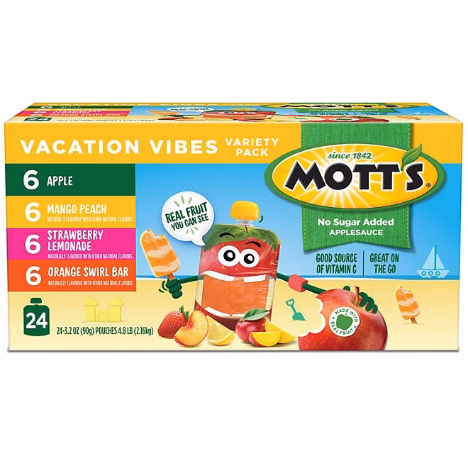 Mott's Vacation Vibes Applesauce, Variety Pack, 3.2 oz., 24 pk. - Image 4
