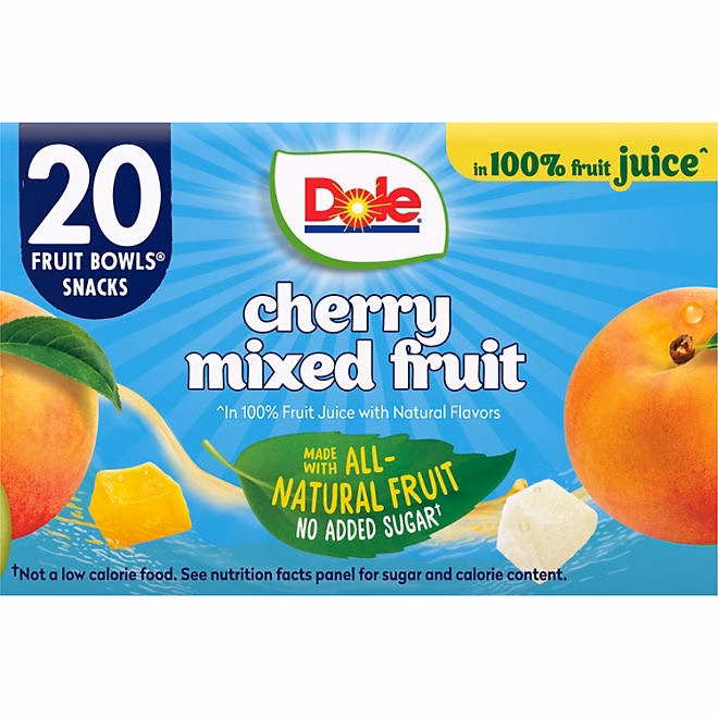 Dole Fruit Bowls Cherry Mixed Fruit in 100% Juice 4 oz., 20 pk. - Image 6