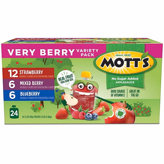 Mott's Very Berry Applesauce Variety Pack, 3.2 oz., 24 pk. - Image 4
