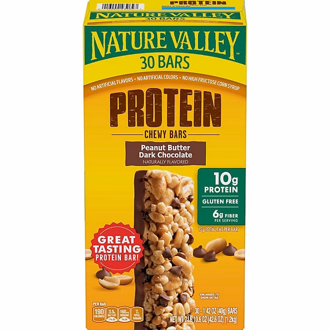 Nature Valley Peanut Butter Dark Chocolate Protein Chewy Bars, 30 ct. - Image 2