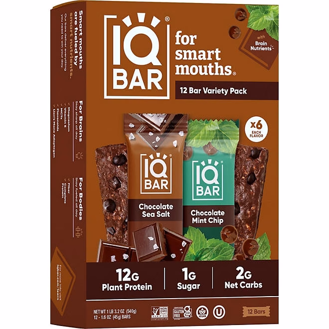 IQBAR Protein Bar Variety Pack, 12 ct. - Image 2