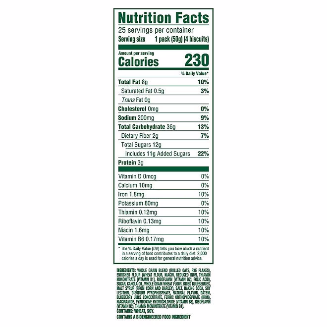 belVita Blueberry Breakfast Biscuits, 4 biscuits per pack, 25 pk. - Image 3