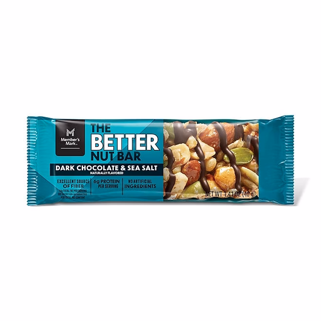 Member's Mark The Better Nut Bar, Dark Chocolate and Sea Salt, 24 ct. - Image 3