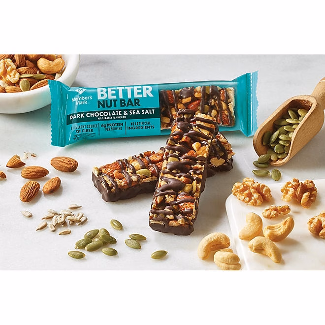 Member's Mark The Better Nut Bar, Dark Chocolate and Sea Salt, 24 ct. - Image 6