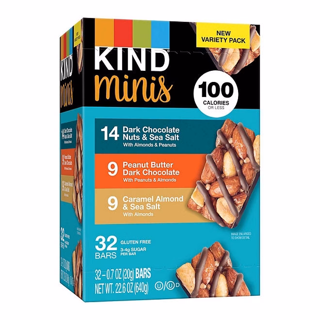 KIND Snacks Mini Nut Bar, Variety Pack, 32 ct. - Image 2