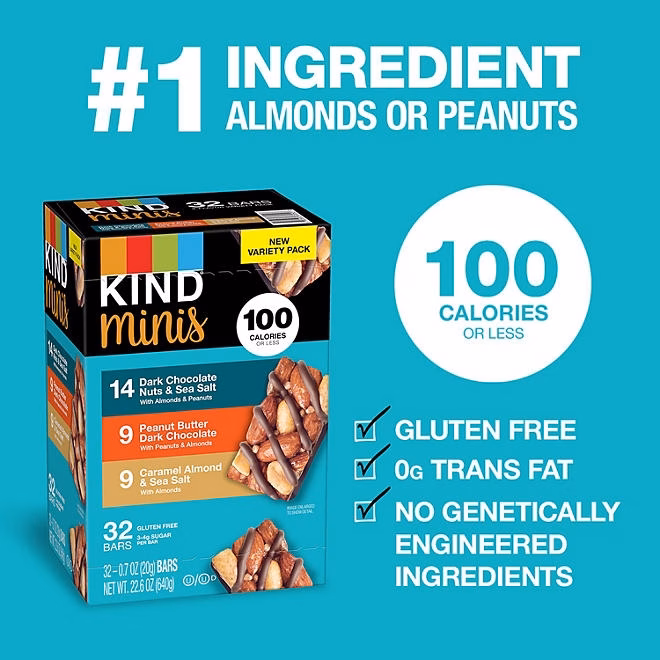 KIND Snacks Mini Nut Bar, Variety Pack, 32 ct. - Image 6