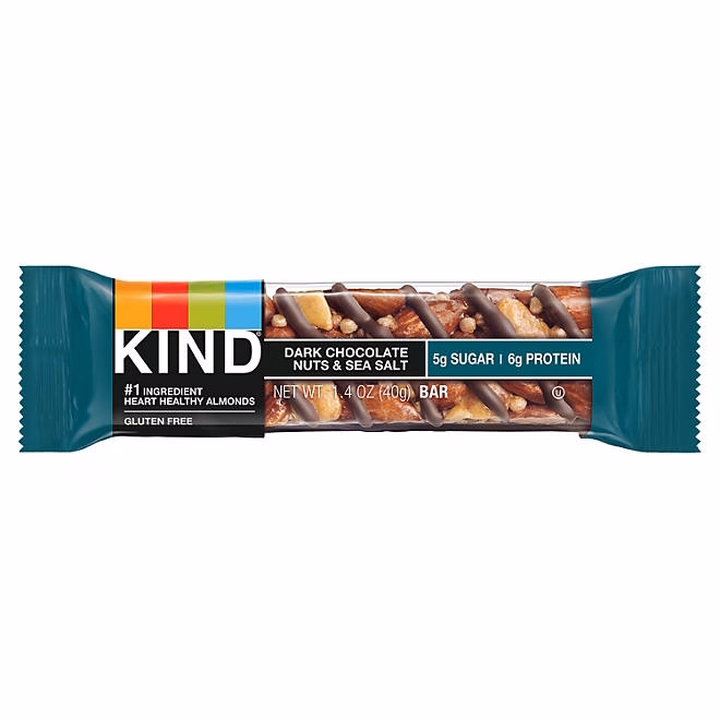 KIND Snack Bars Variety Pack, Dark Chocolate Nuts & Sea Salt and Peanut Butter Dark Chocolate, 18 ct. - Image 5