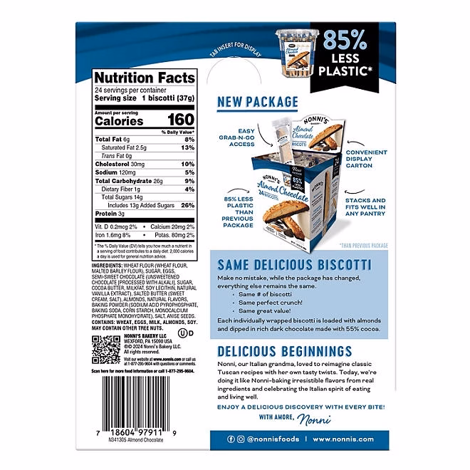 Nonni's Almond Chocolate Biscotti, 24 ct. - Image 7