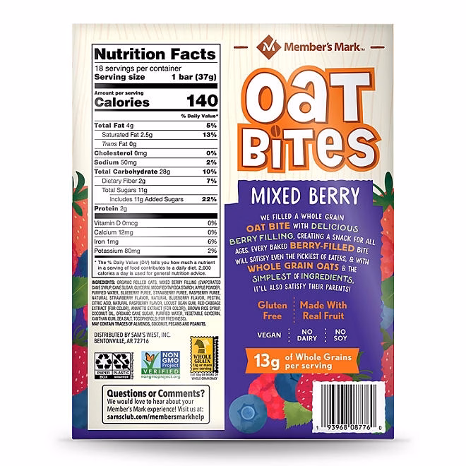 Member's Mark Mixed Berry Oat Bites, 18 pk. - Image 3
