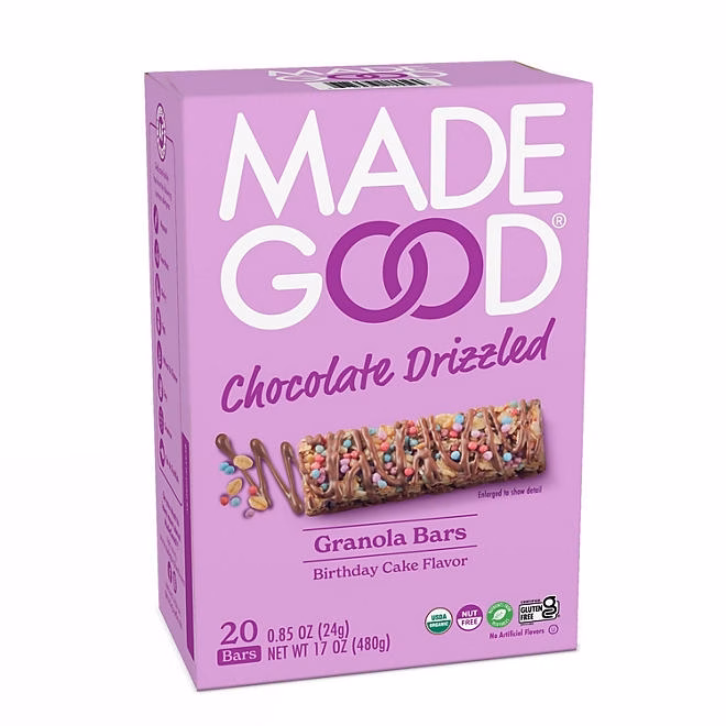 MadeGood Birthday Cake Drizzled Bars, 0.85 oz., 20 pk. - Image 2