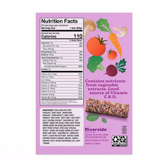 MadeGood Birthday Cake Drizzled Bars, 0.85 oz., 20 pk. - Image 3