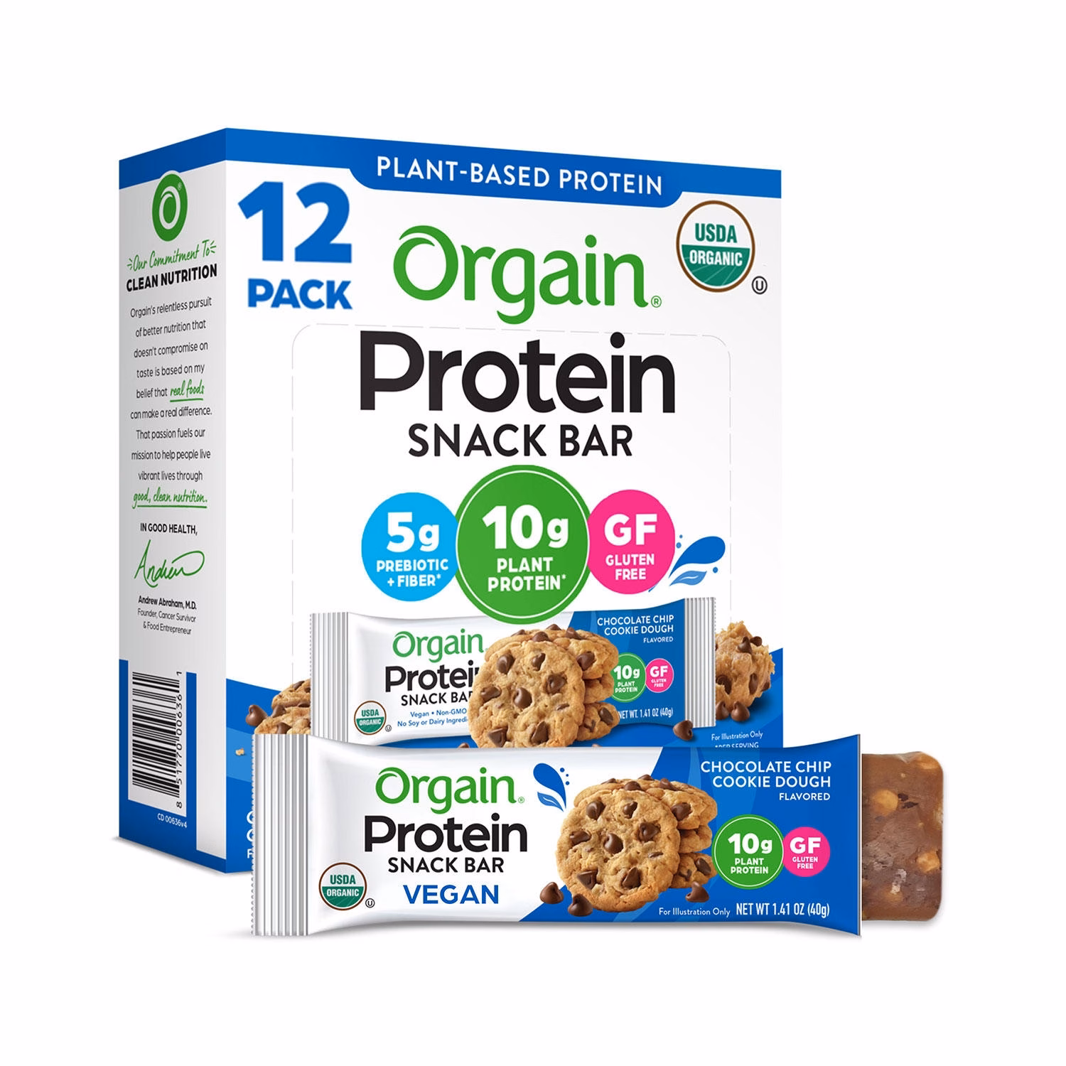 Orgain USDA Organic Vegan Protein Bars, Choose Flavor, 12 ct. - Image 6