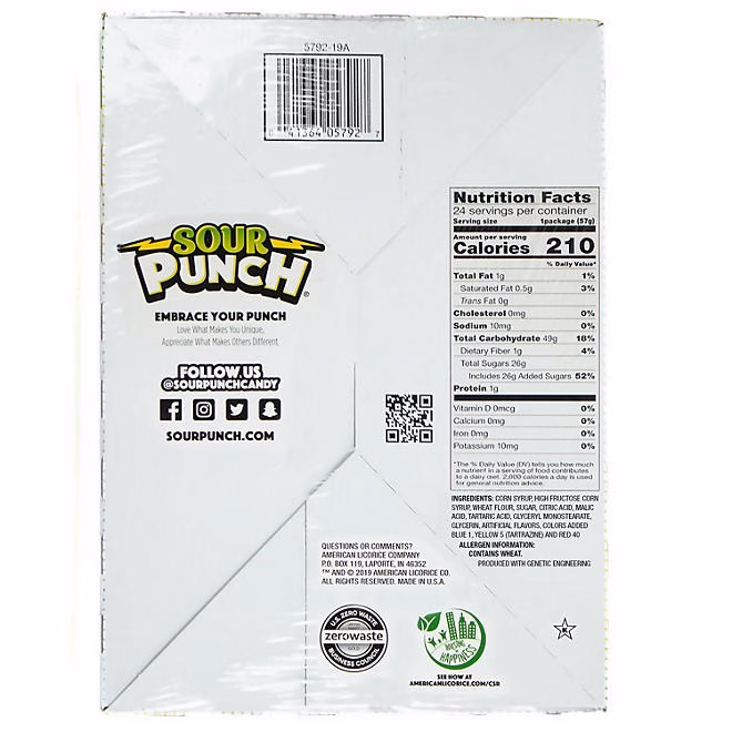 SOUR PUNCH Rainbow Straws, Chewy Candy, 2 oz., 24 ct. - Image 3