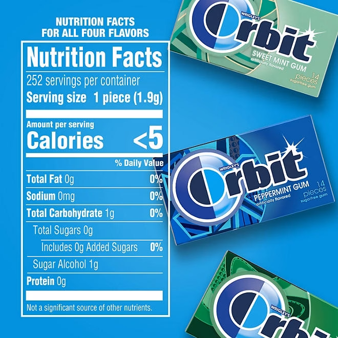 Orbit Mint Sugar Free Chewing Gum, Variety Pack, 14 pcs., 18 pk. - Image 3