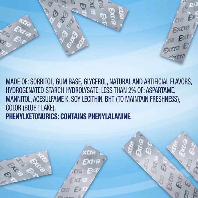Extra Peppermint Sugar Free Chewing Gum, 15 pcs., 10 pk. - Image 4