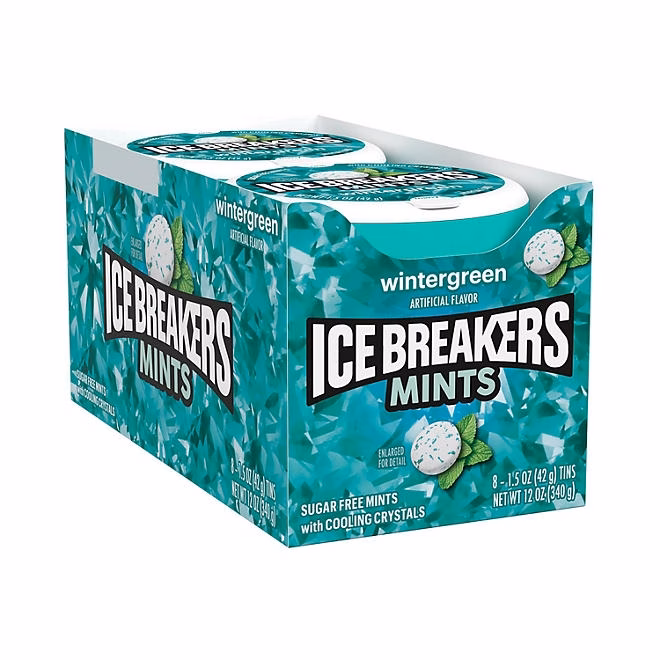 ICE BREAKERS Wintergreen Sugar Free Breath Mints, 1.5 oz., 8 pk. - Image 2