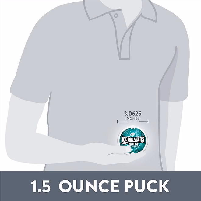 ICE BREAKERS Wintergreen Sugar Free Breath Mints, 1.5 oz., 8 pk. - Image 5