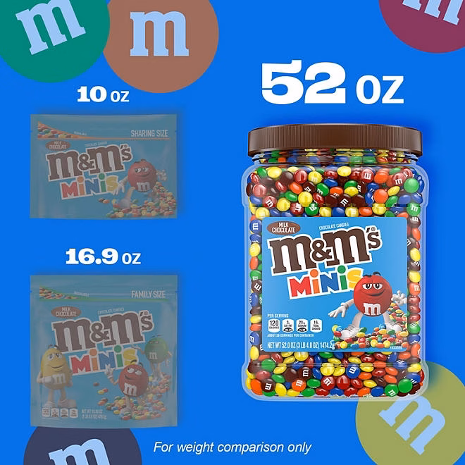 M&M&rsquoS Milk Chocolate Candy, Minis, 52 oz. - Image 5
