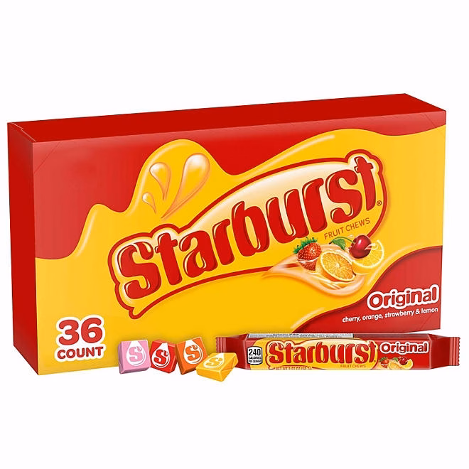 Starburst Original Fruity Chewy Candy, Full Size, 2.07 oz., 36 ct. - Image 2