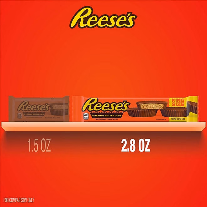 REESE'S Milk Chocolate Peanut Butter Cups, King Size, 2.8 oz., 24 pk. - Image 5