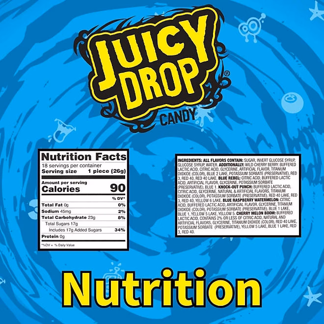 Juicy Drop Pop Sour Candy,18 ct. - Image 3
