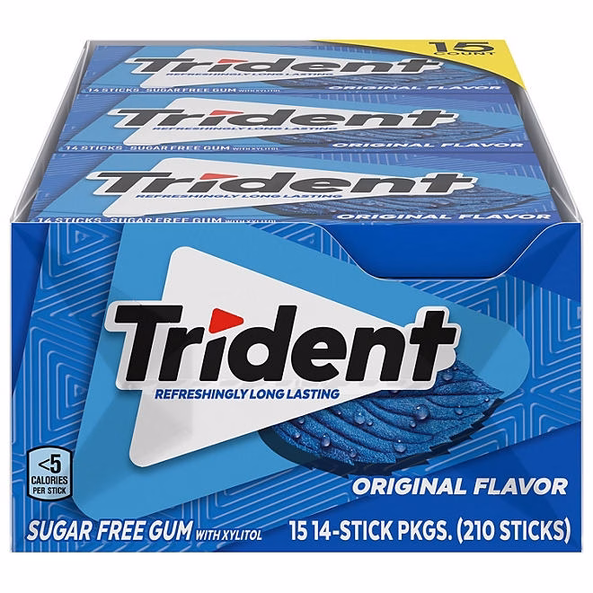 Trident Original Sugar Free Gum, 14 pcs., 15 pk. - Image 2