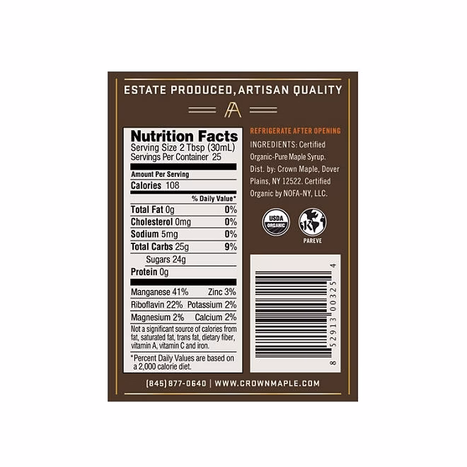 Crown Maple Organic Maple Syrup, 25 fl oz. - Image 4