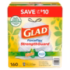 Glad ForceFlex 13-Gallon Kitchen Trash Bags, Gain Original Scent + Febreze, 160 ct.