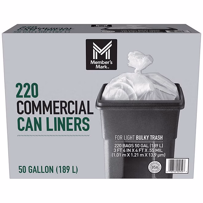 Member's Mark 50-Gallon Commercial Can Liners, 220 ct. - Image 2
