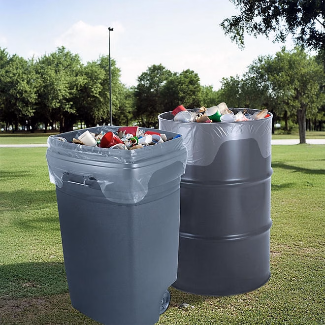 Husky 55-Gallon Clear Flap Tie Drum Liner Trash Bags (80 ct.) - Image 5